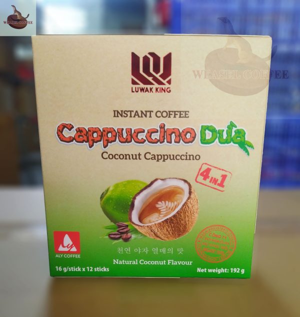 1 Cà phê hòa tan dừa Luwak King - Hộp 12 gói x 16g