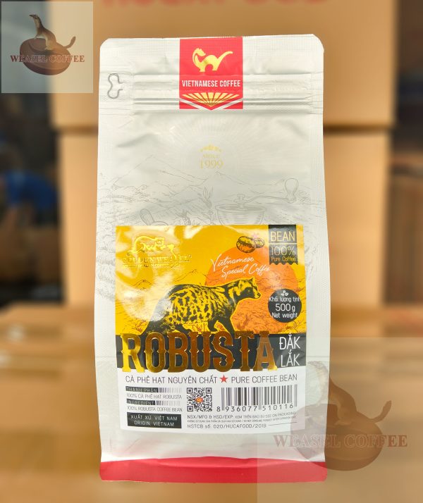 Cà phê Robusta rang mộc - Túi 500g Hạt