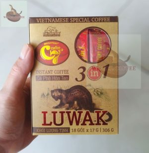 Cà Phê Hoà Tan Luwak 3in1 - Hộp 18 gói x 17g