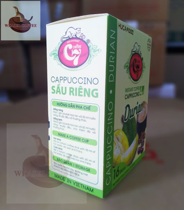 Cà phê Hoà Tan Vị Sầu Riêng - Hộp 18 gói x 17g