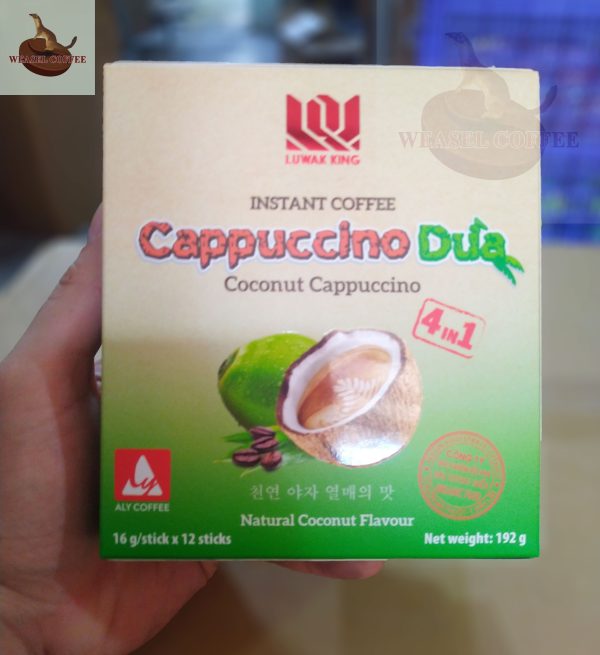 Cà phê hòa tan dừa Luwak King - Hộp 12 gói x 16g