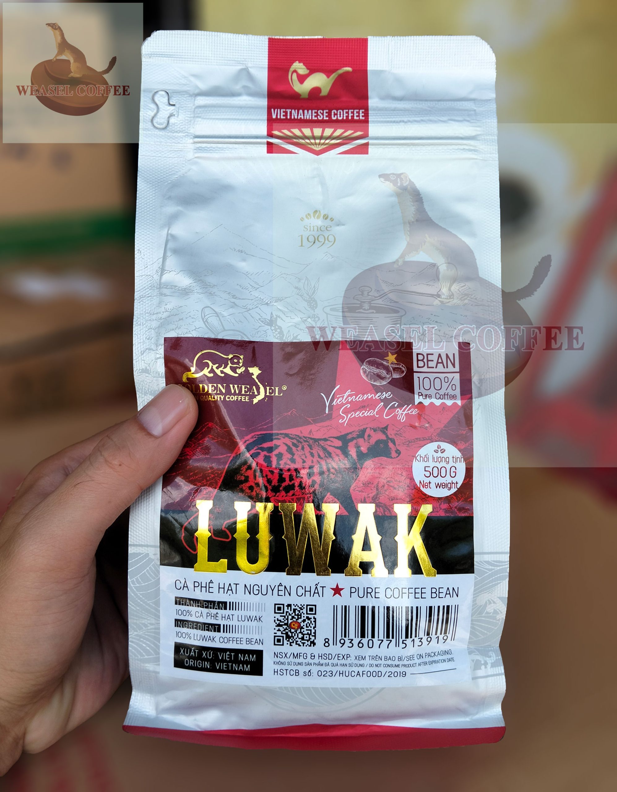 Cà Phê Ocean Blue Hương Chồn - Túi 500g Hạt