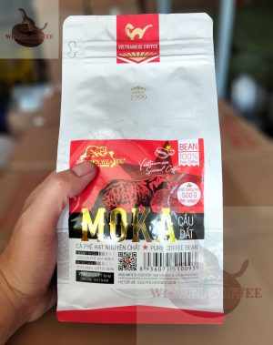 5 Cà phê Moka Hương Chồn rang mộc - Túi 500g Hạt
