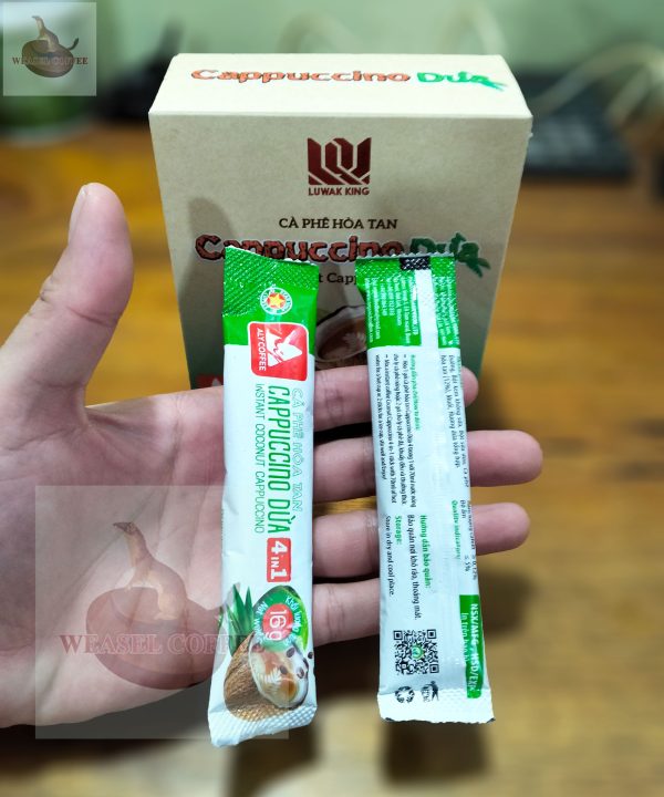 6 Cà phê hòa tan dừa Luwak King - Hộp 12 gói x 16g