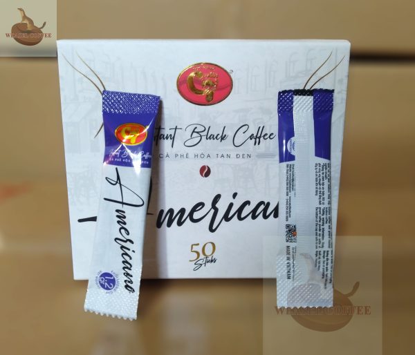 Cà phê hòa tan đen Americano - Hộp 50 gói x 1,2g