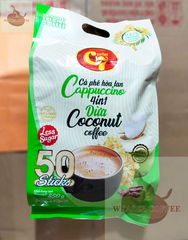 Cà phê hoà tan Cappuccino Dừa - Túi 50 gói x 17g