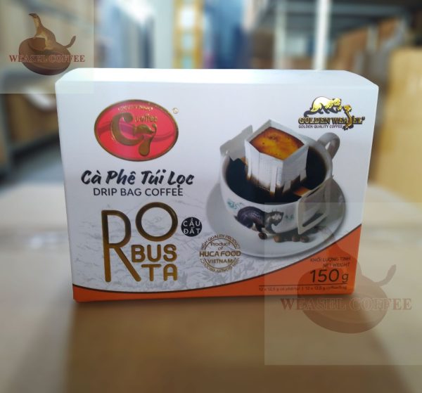Cà phê Robusta túi lọc ( phin giấy ) - Hộp 12 gói x 12,5g