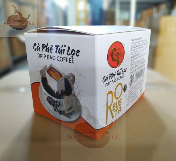 Cà phê Robusta túi lọc ( phin giấy ) - Hộp 12 gói x 12,5g