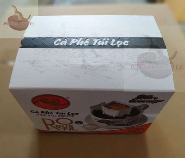 Cà phê Robusta túi lọc ( phin giấy ) - Hộp 12 gói x 12,5g