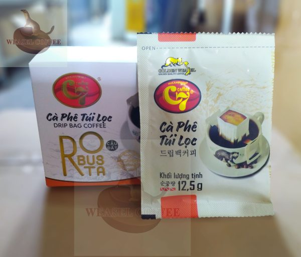 Cà phê Robusta túi lọc ( phin giấy ) - Hộp 12 gói x 12,5g