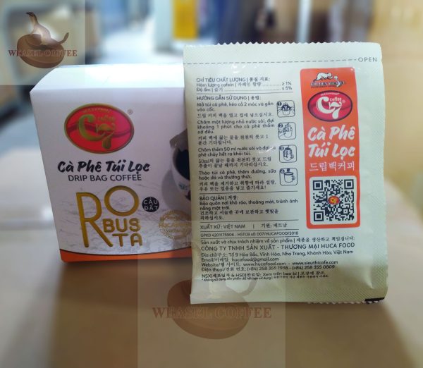 Cà phê Robusta túi lọc ( phin giấy ) - Hộp 12 gói x 12,5g