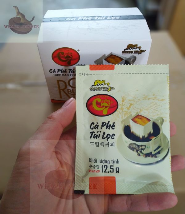 Cà phê Robusta túi lọc ( phin giấy ) - Hộp 12 gói x 12,5g