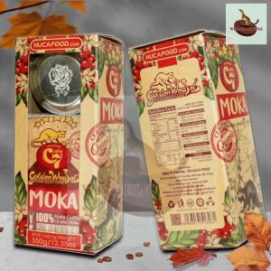Cà Phê Moka Nguyên Chất Hương Chồn 350g - Hộp Kraft Kính